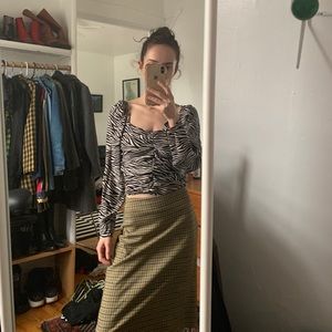 h&m zebra print ruched top